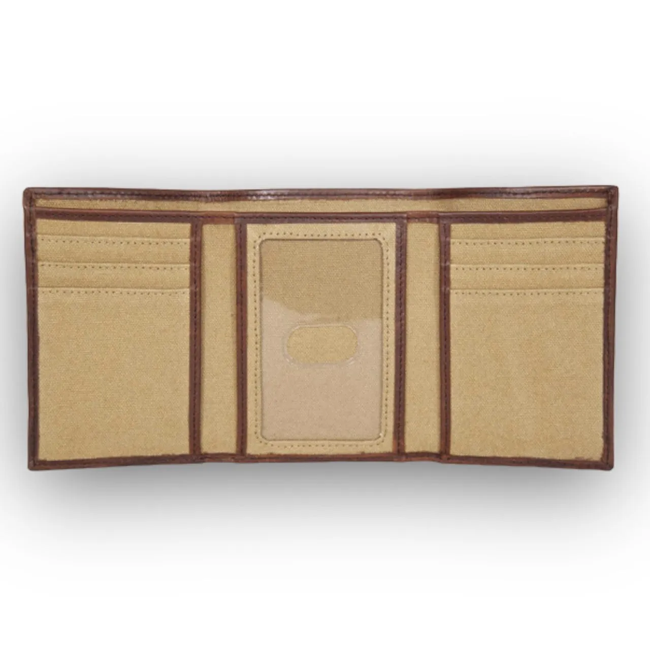 Harley-Davidson® Men's Patch Cotton Canvas & Leather Tri-Fold RFID Wallet