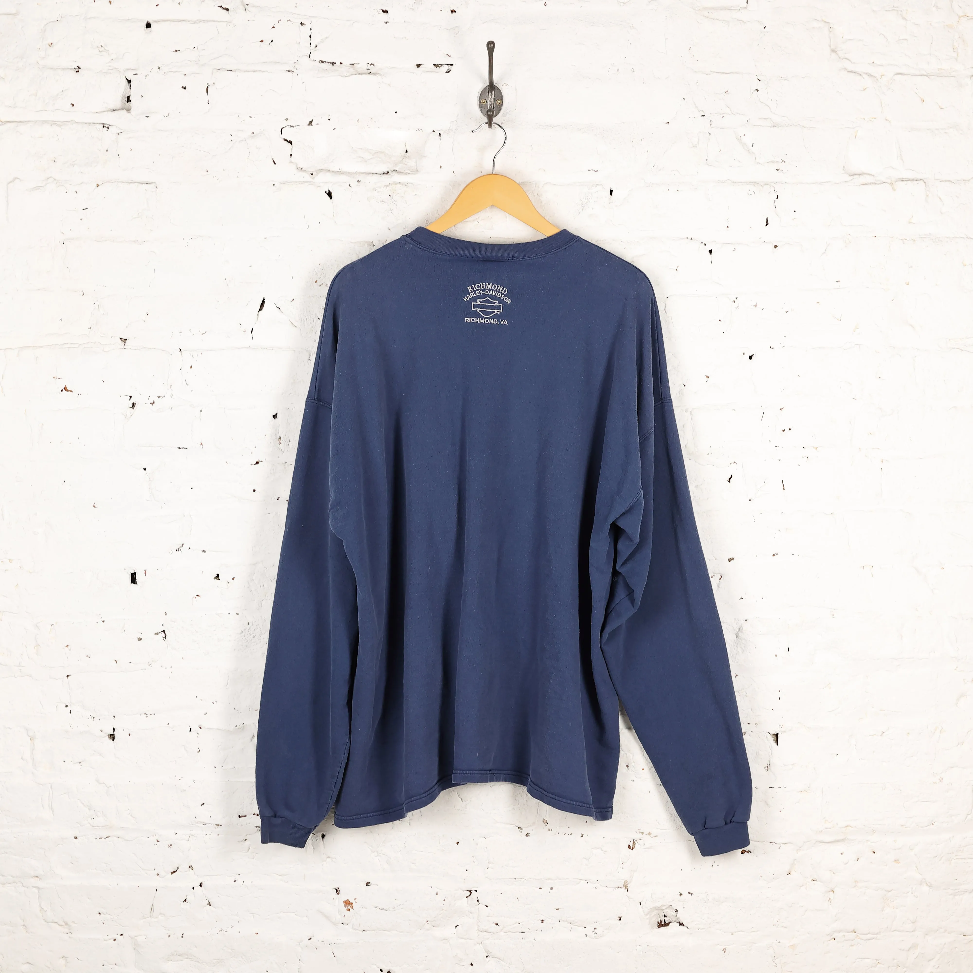 Harley Davidson Motorcycles Long Sleeve T Shirt - Blue - XXXL