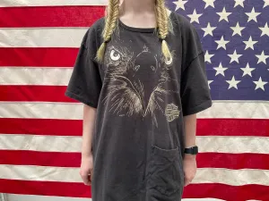 Harley Davidson Womens Vintage 1996 Black Eagle T-Shirt Dress Made in  USA