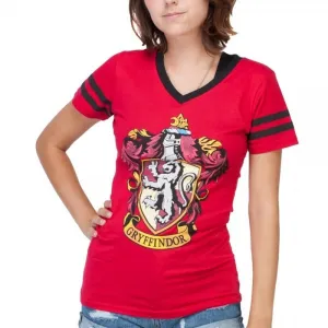 Harry Potter Gryffindor Crest V-Neck Women's Red T-Shirt