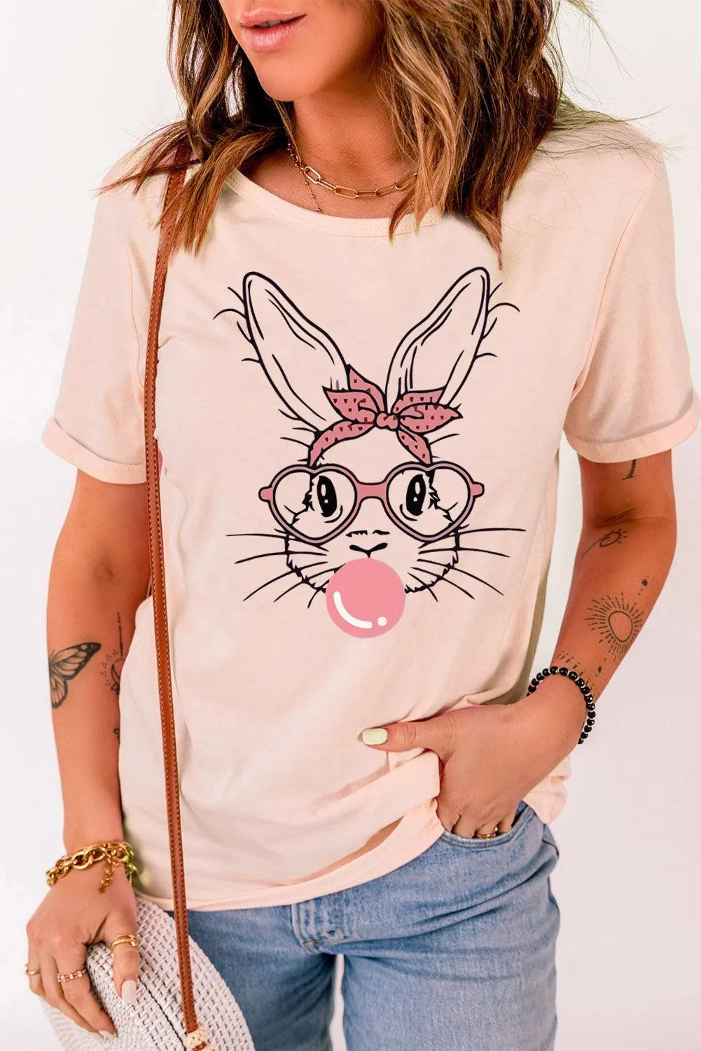 Hazel Blues® | Rabbit Graphic Easter Tee Shirt