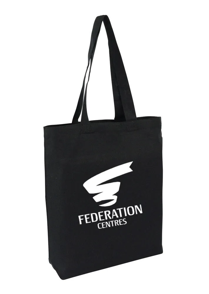 Heavy Cotton / Canvas Bag Tote Black With Bottom Only CAN-TT-BK-BTM