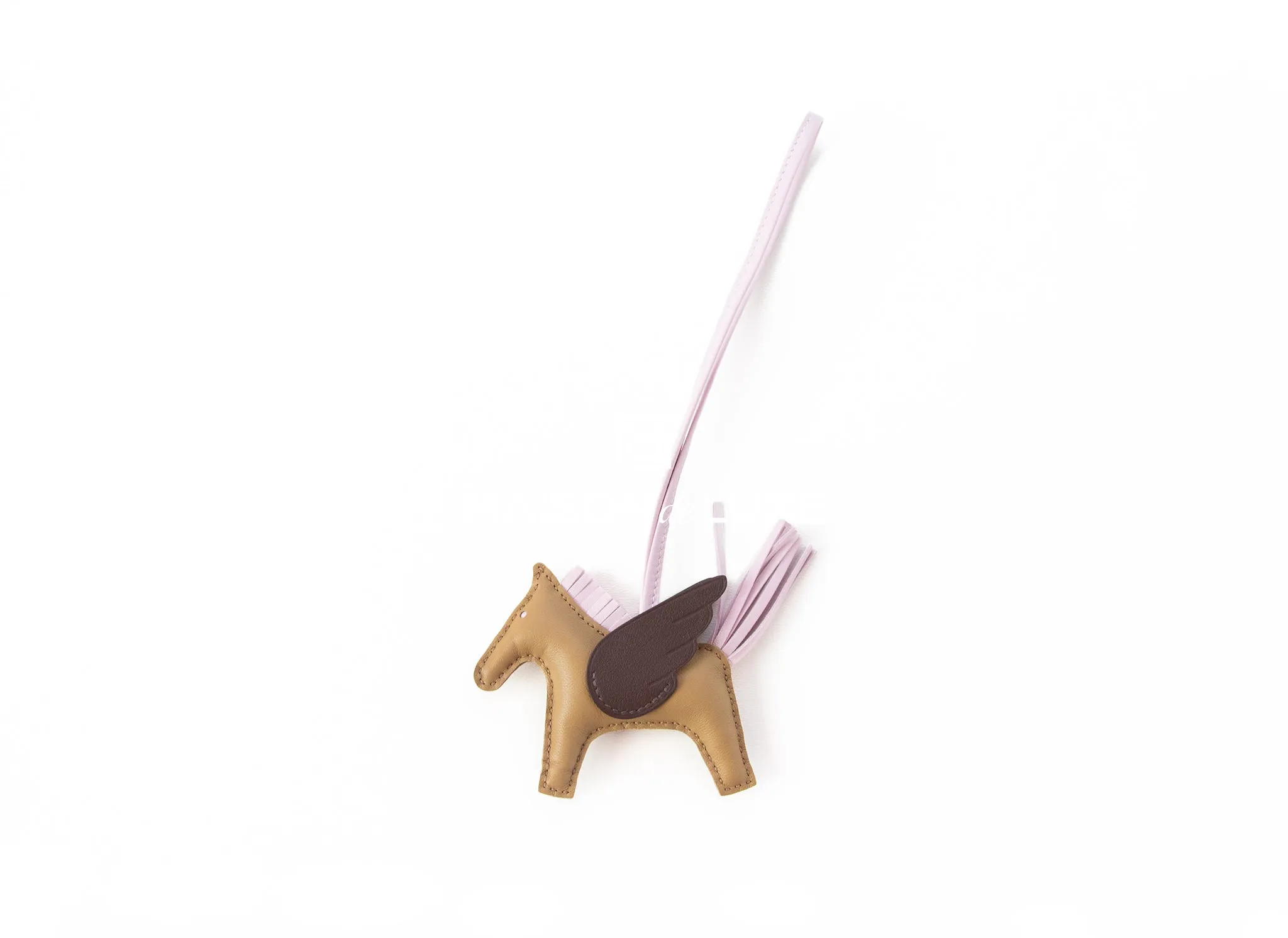 Hermes Beige Marfa / Mauve Pale / Moka Pegase Bag Charm PM