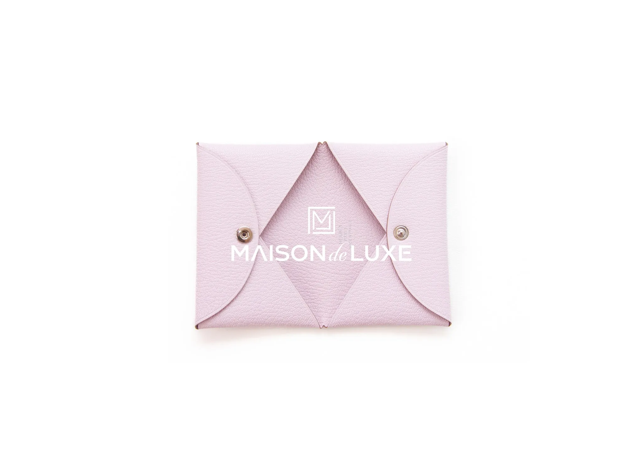 Hermes Calvi Card Case Mauve Pale Chevre Mysore