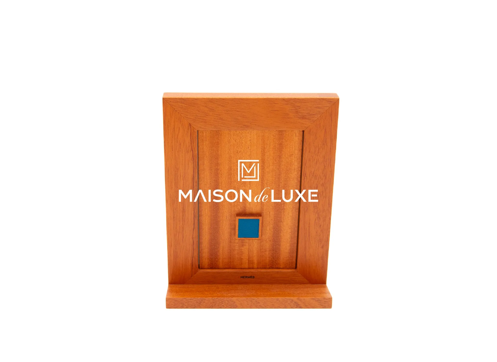 Hermes Classic Pleiade Leather Photo Frame Blue Izmir