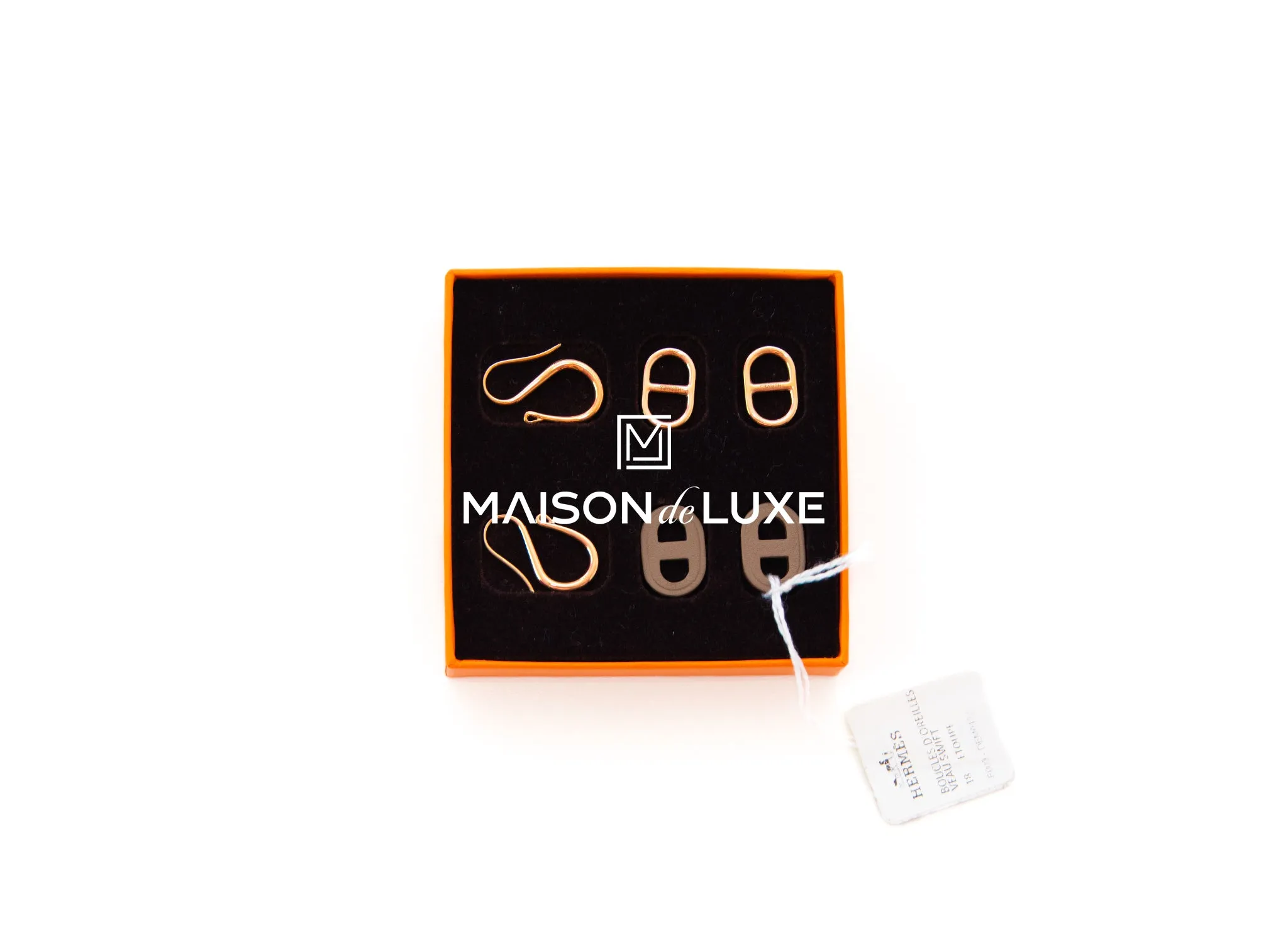 Hermes Etoupe O'Maillon Earrings
