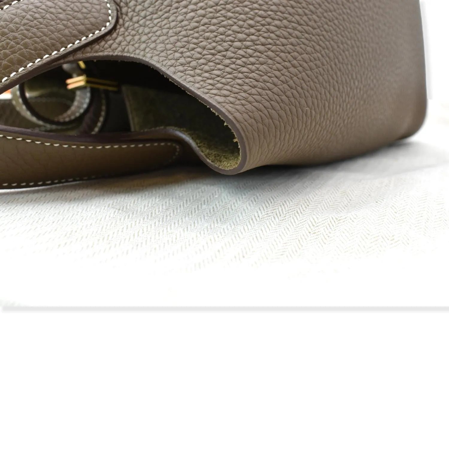 HERMES Picotin Lock 18 Taurillon Clemence Leather Tote Bag Taupe