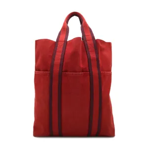 Hermes Toile Canvas Fourre Tout Cabas Tote Bag