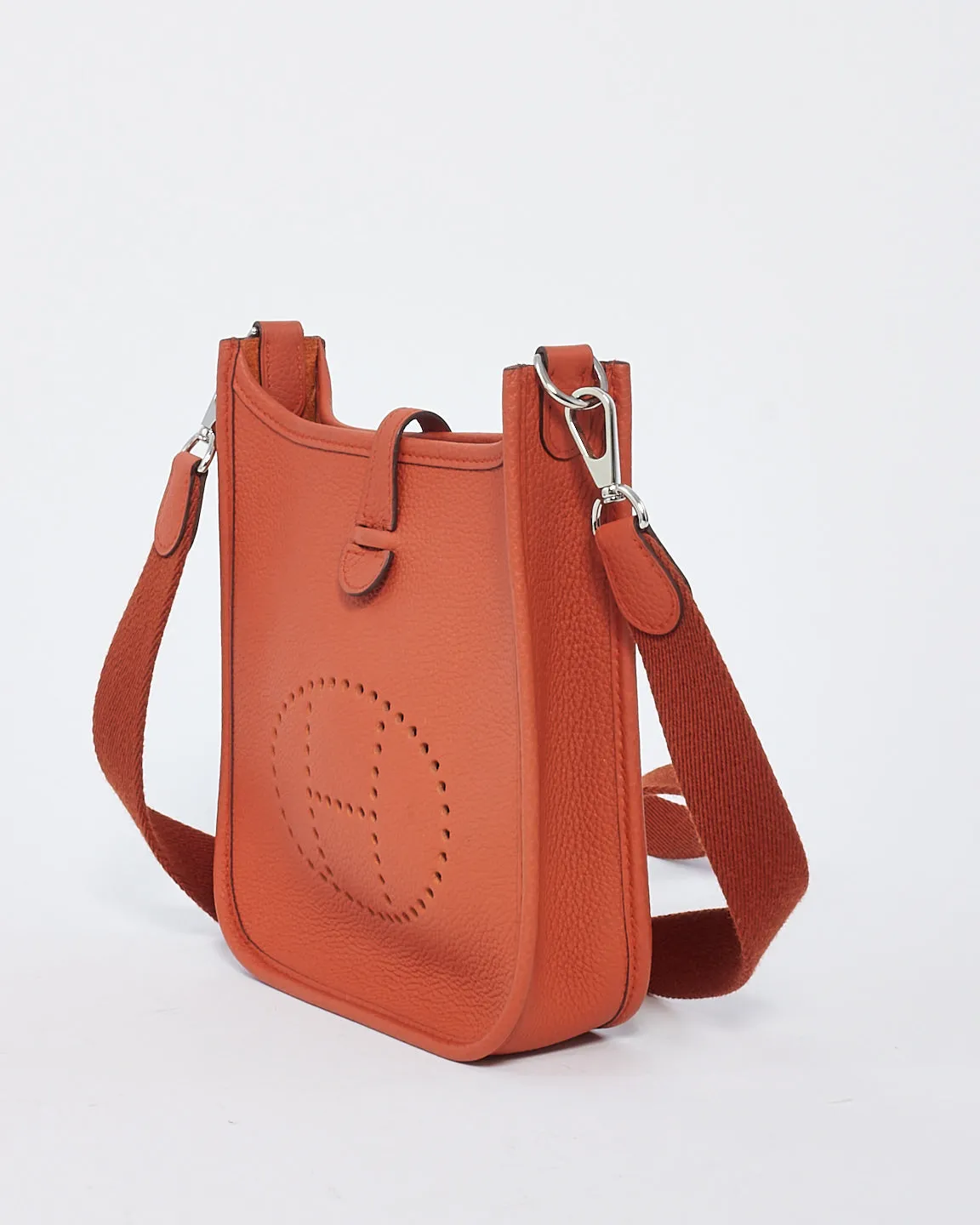 Hermès Burnt Orange Clemence Leather Evelyne TPM Bag