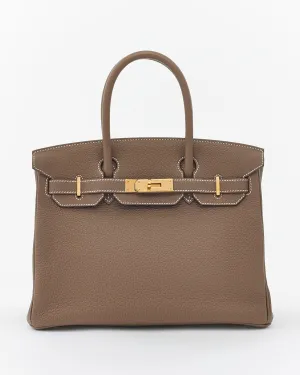 Hermès Etoupe Togo Leather Birkin 30 with GHW