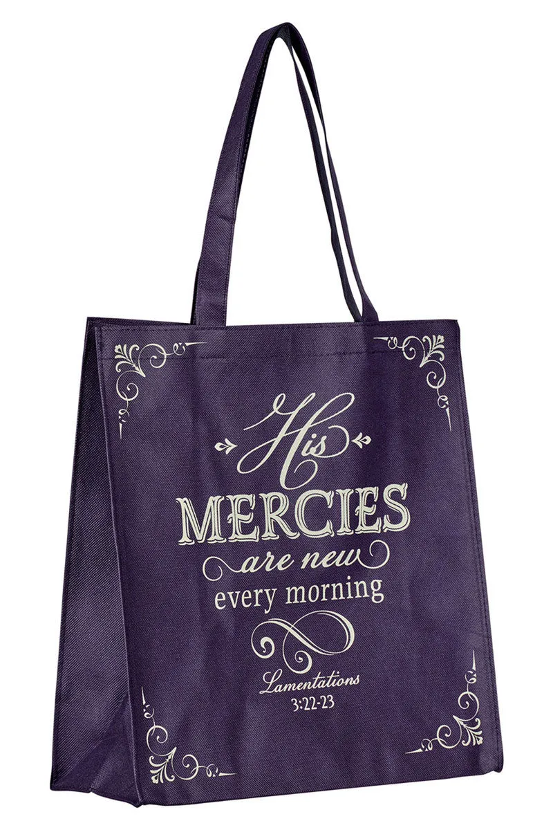 His Mercies Are New Amethyst Tote Bag