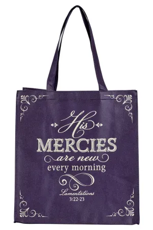 His Mercies Are New Amethyst Tote Bag