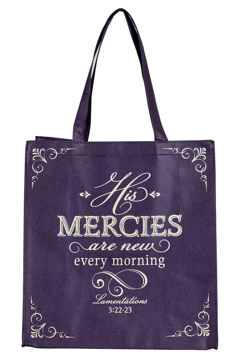 His Mercies Are New Amethyst Tote Bag