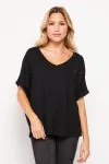 HM SOLID V NECK TOP
