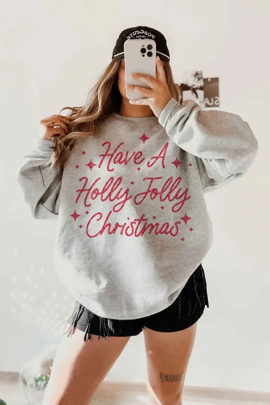 HOLLY JOLLY CHRISTMAS GRAPHIC SWEATSHIRT