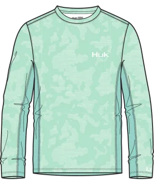 HUK ICON X RUNNING LAKES LONG SLEEVE - BEACH GLASS