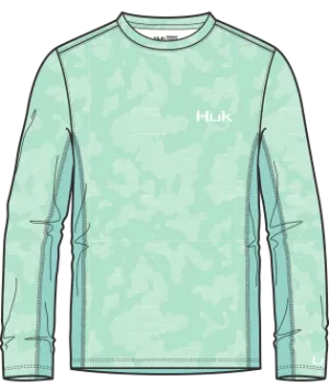 HUK ICON X RUNNING LAKES LONG SLEEVE - BEACH GLASS