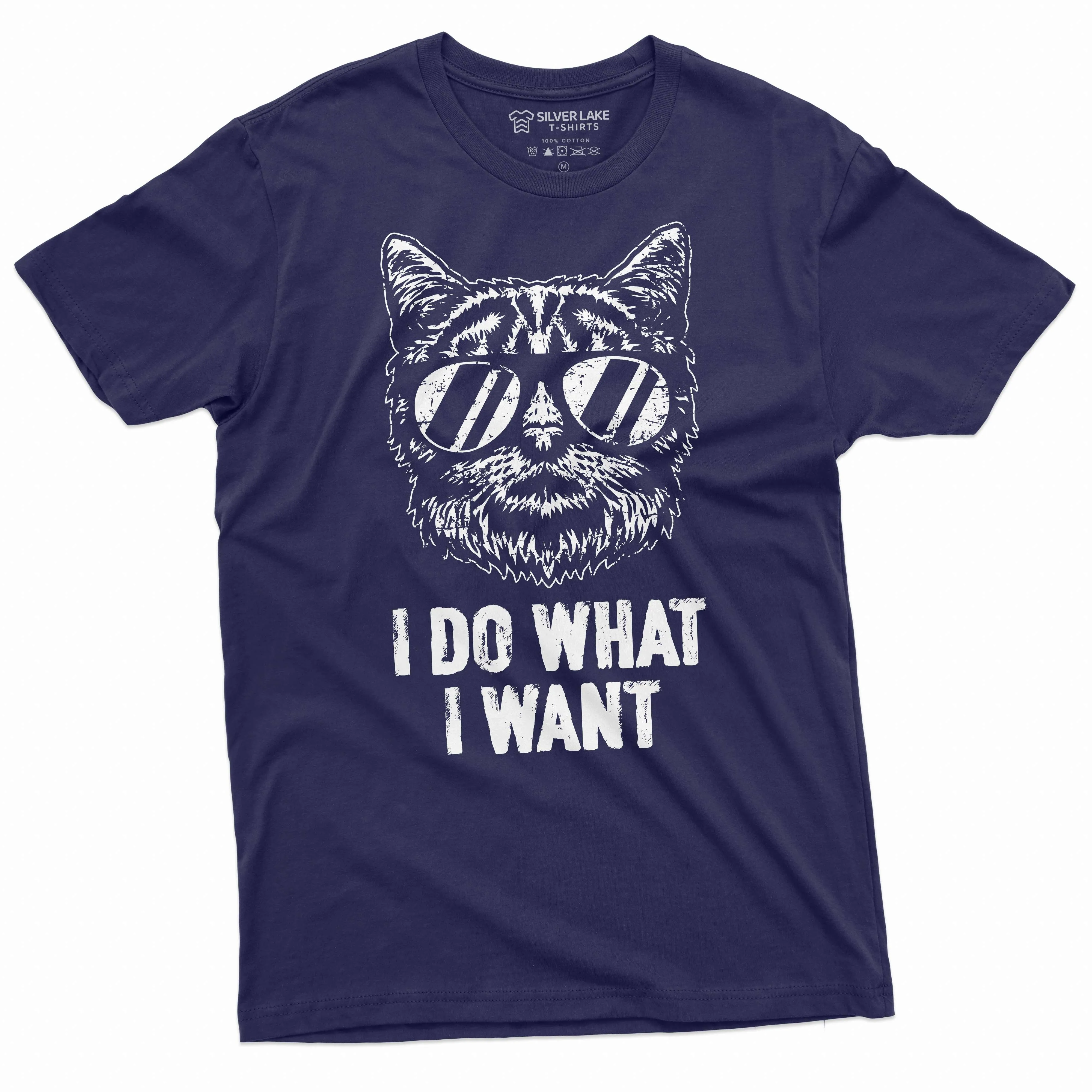 I do what I want cool cat T-shirt Cat with glasses Funny Birthday Gift Tee shirt humorous tee