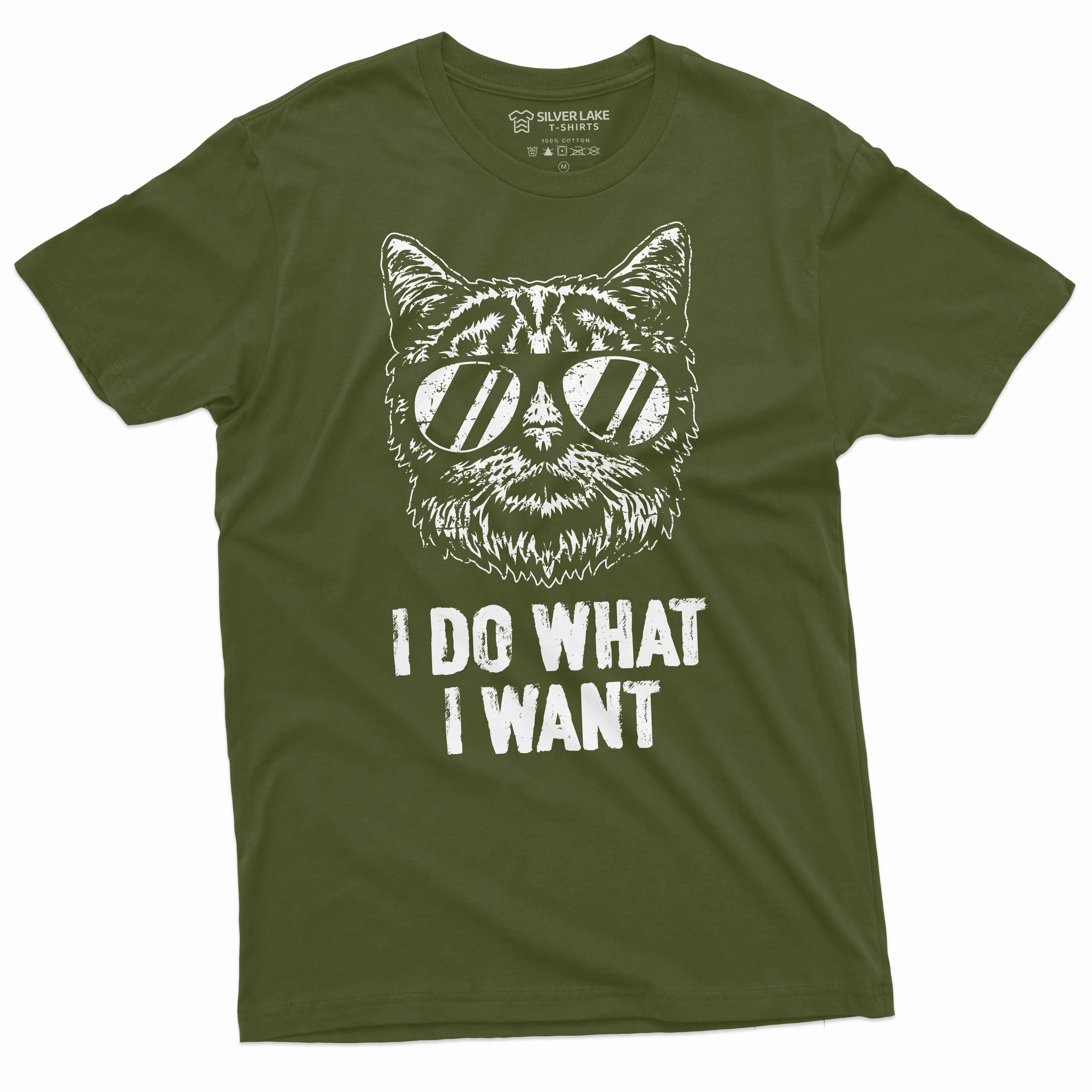 I do what I want cool cat T-shirt Cat with glasses Funny Birthday Gift Tee shirt humorous tee