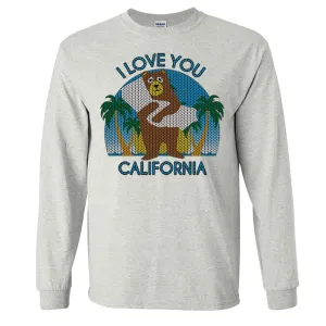 I Love You CA Knit Style Bear Long Sleeve Shirt