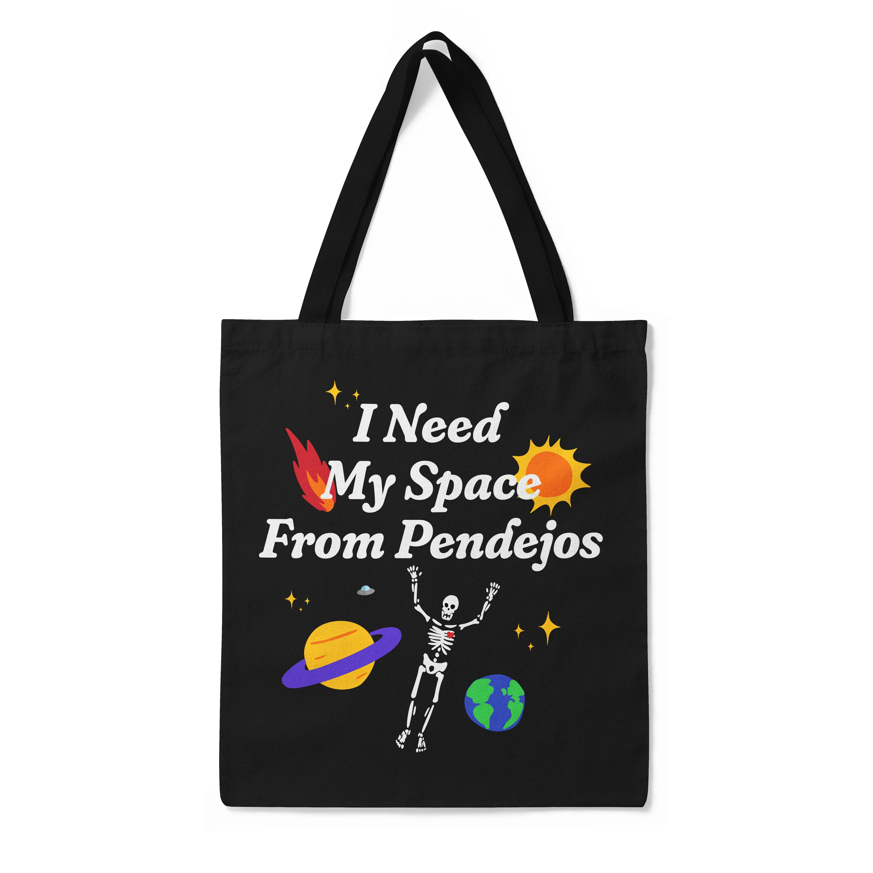 'I Need My Space   Protect Your Peace' Double-Sided BLACK Premium Tote Bag
