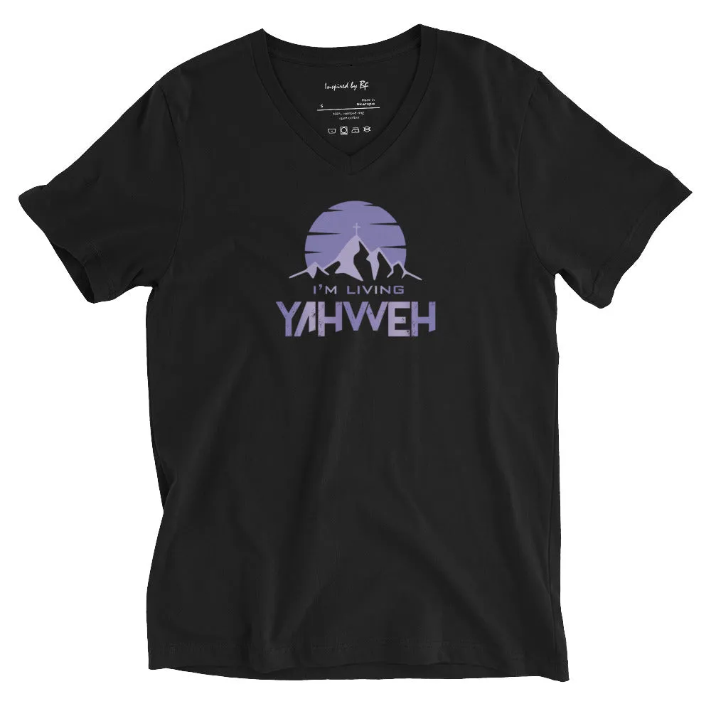 I'm Living Yahweh | Unisex Short Sleeve V-Neck T-Shirt | Amethyst