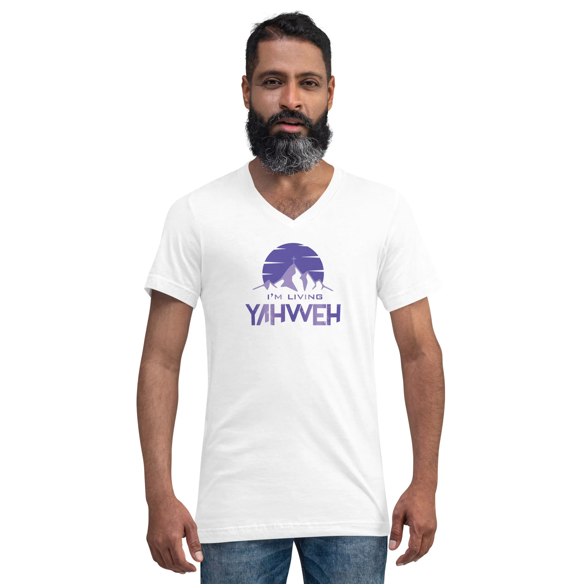 I'm Living Yahweh | Unisex Short Sleeve V-Neck T-Shirt | Amethyst
