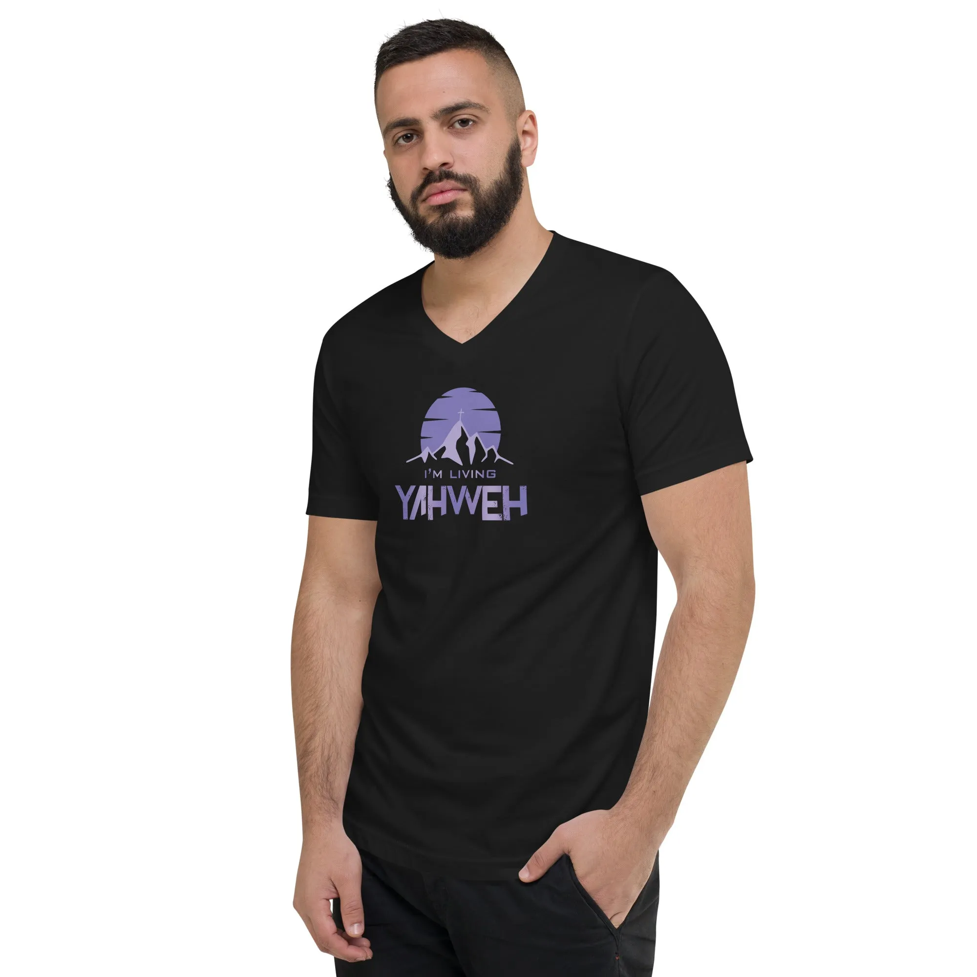 I'm Living Yahweh | Unisex Short Sleeve V-Neck T-Shirt | Amethyst