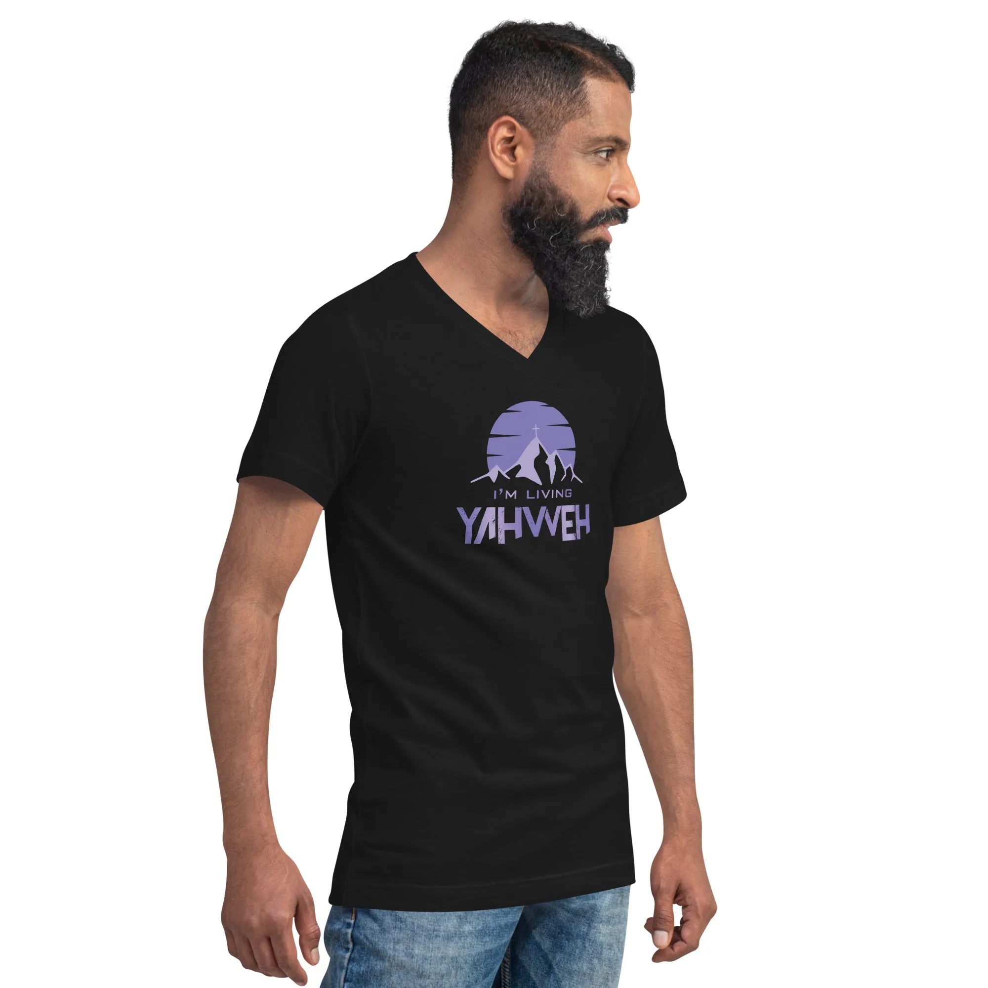 I'm Living Yahweh | Unisex Short Sleeve V-Neck T-Shirt | Amethyst