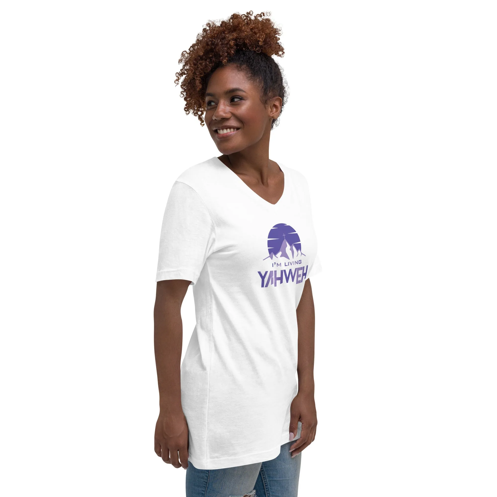 I'm Living Yahweh | Unisex Short Sleeve V-Neck T-Shirt | Amethyst