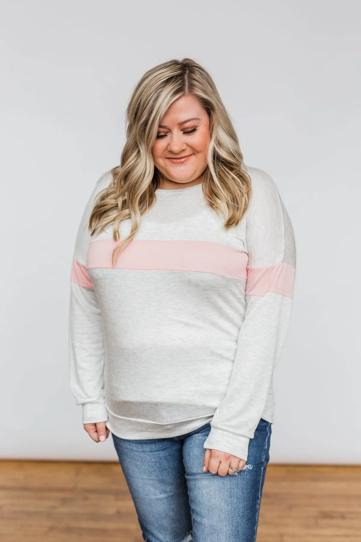 Including You & Me Long Sleeve Top- Pink