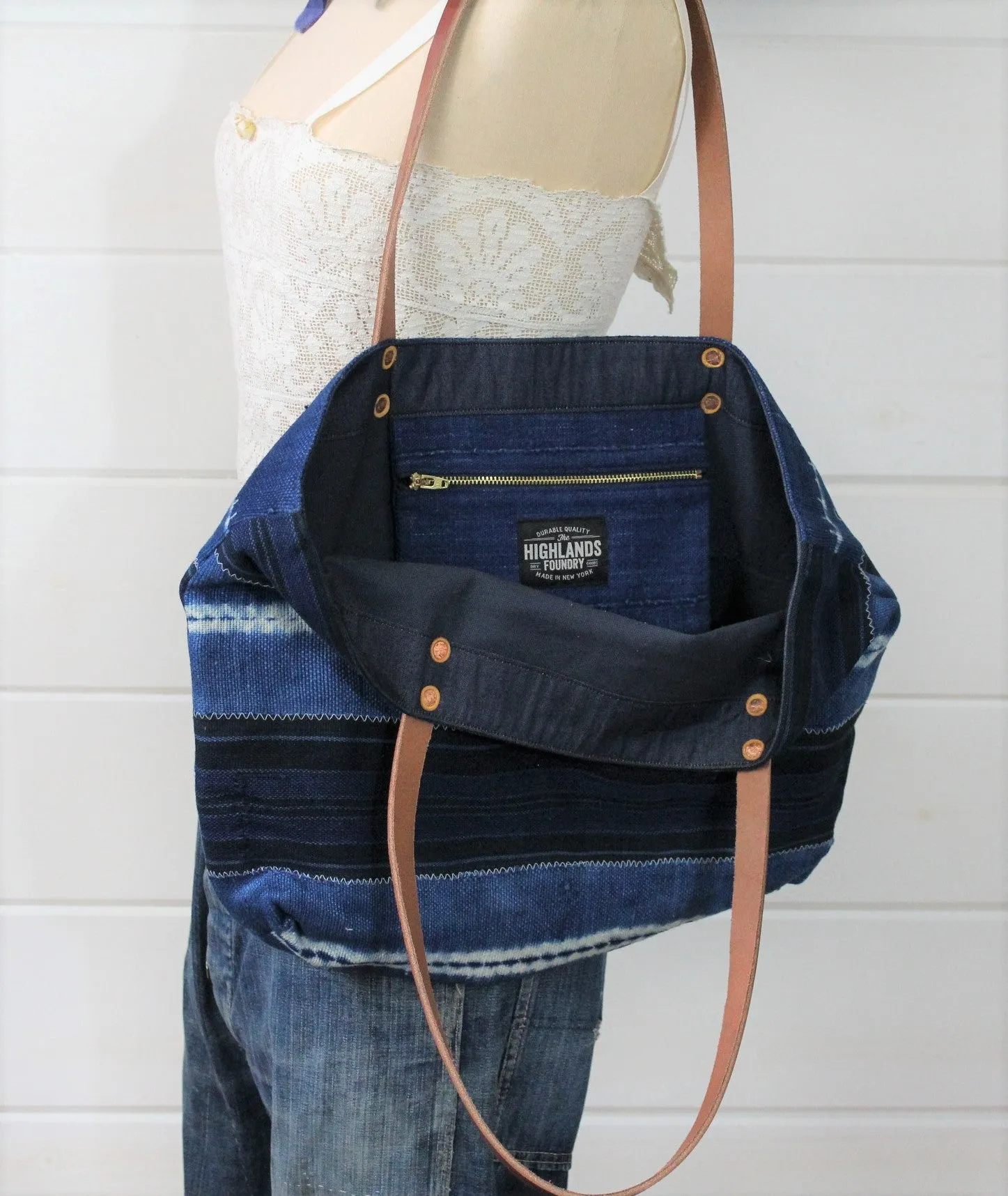 Indigo Stripe Tote