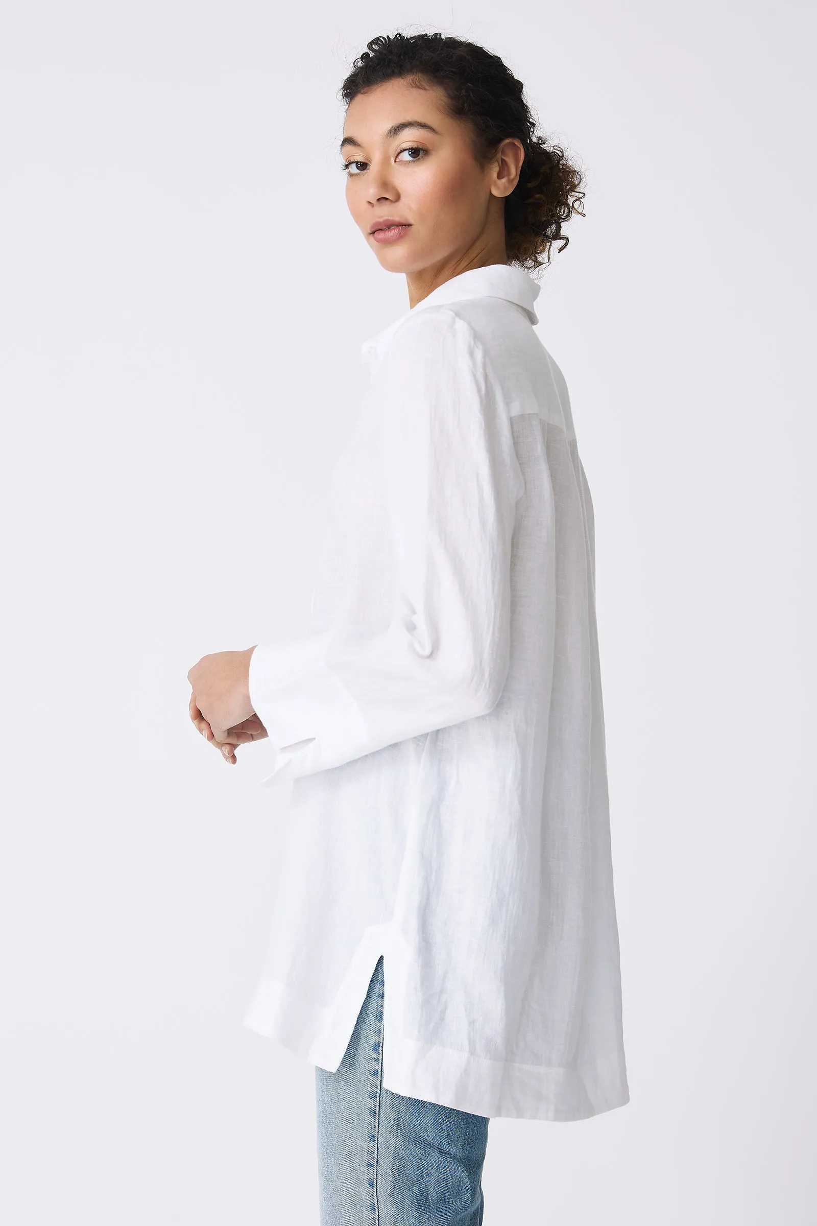Inez Placket Tunic - White