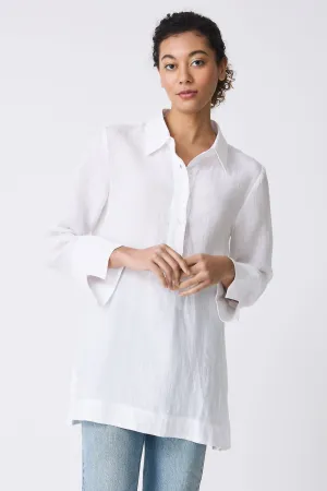Inez Placket Tunic - White