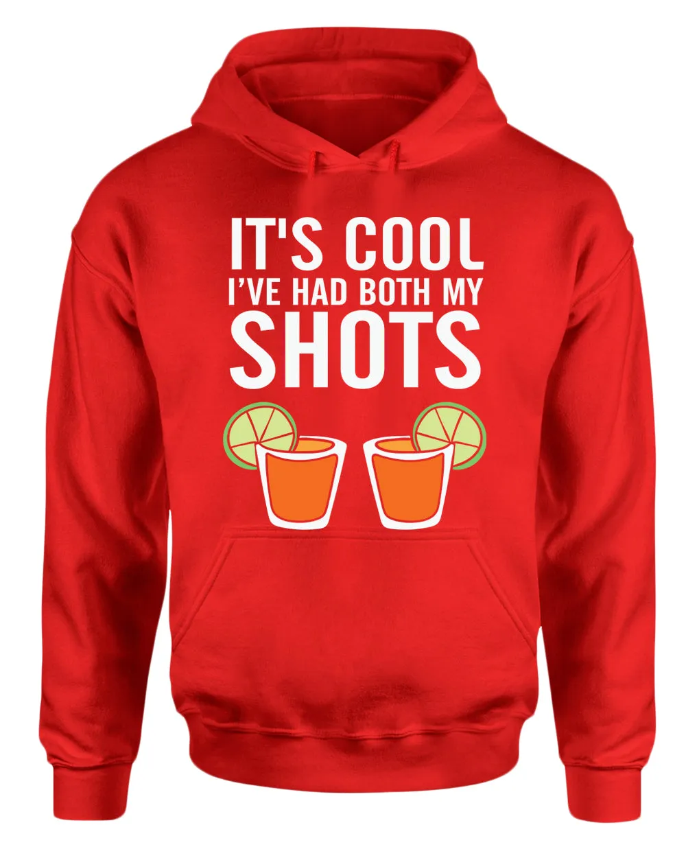 It's cool i've had both my shots hoodie, beer hoodie