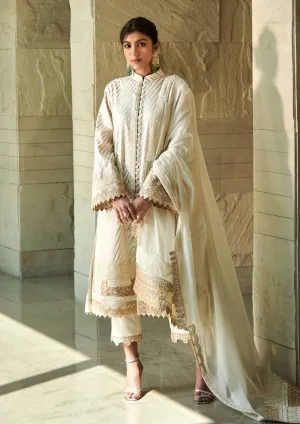 Ivory gold patchwork kurta set