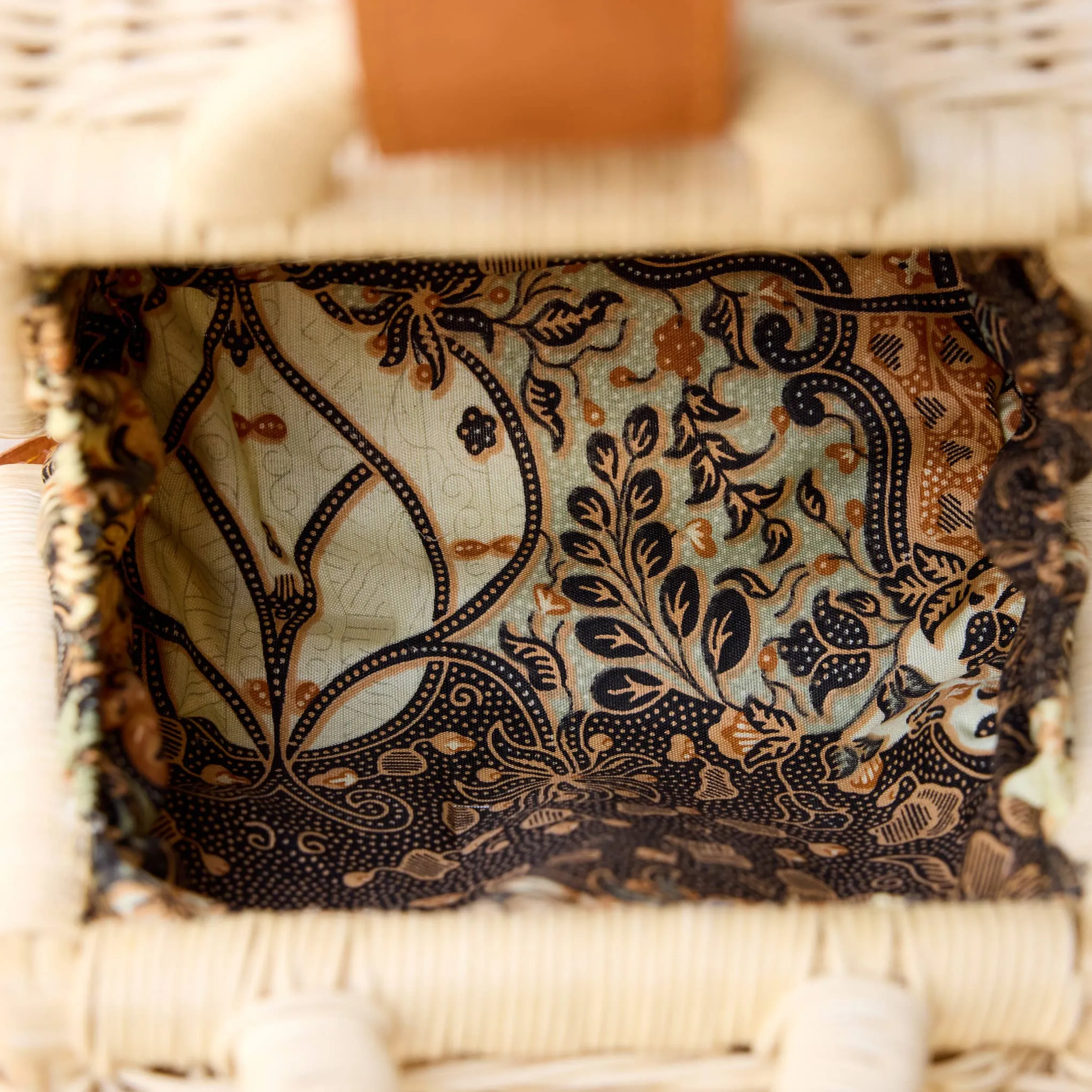 Ivory Rattan Petite Handbag