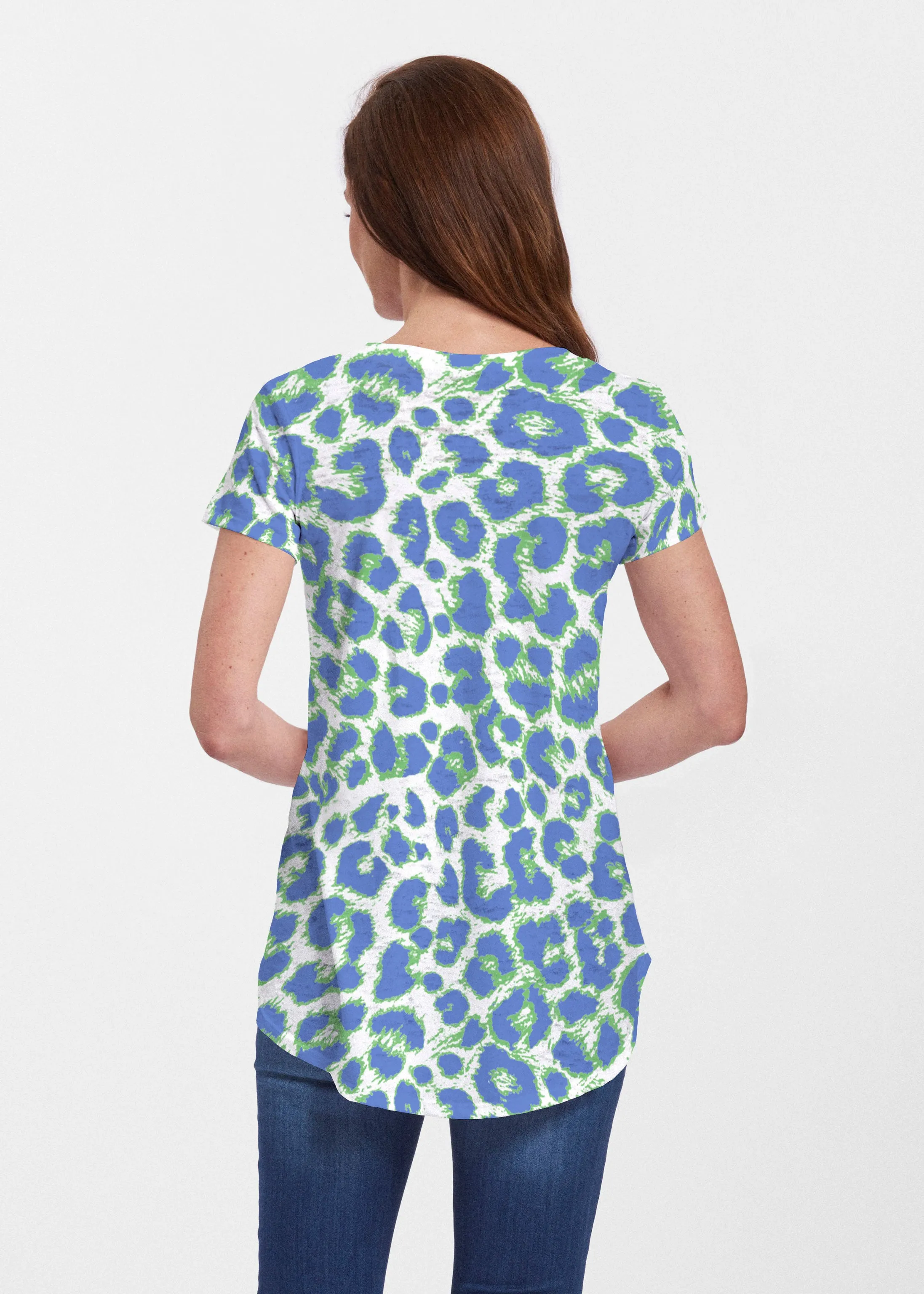 Jaguar Royal (7287) ~ Signature Short Sleeve Scoop Neck Flowy Tunic