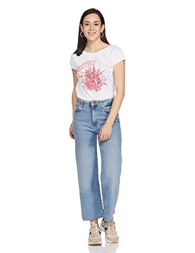 Jockey Women's Plain Regular fit T-Shirt (AW54_White Large)