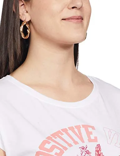 Jockey Women's Plain Regular fit T-Shirt (AW54_White Large)