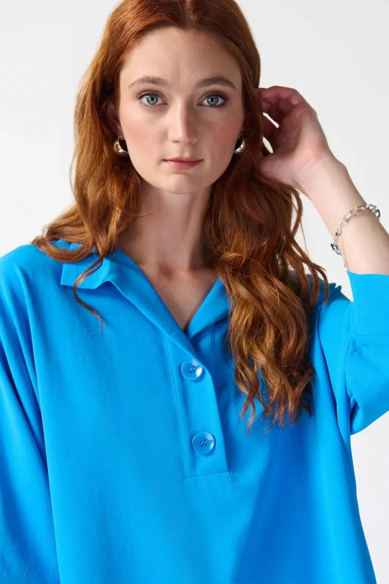 Joseph Ribkoff Collared 3/4 Sleeve Boxy Top 242057