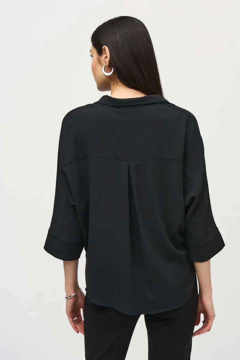 Joseph Ribkoff Collared 3/4 Sleeve Boxy Top 242057