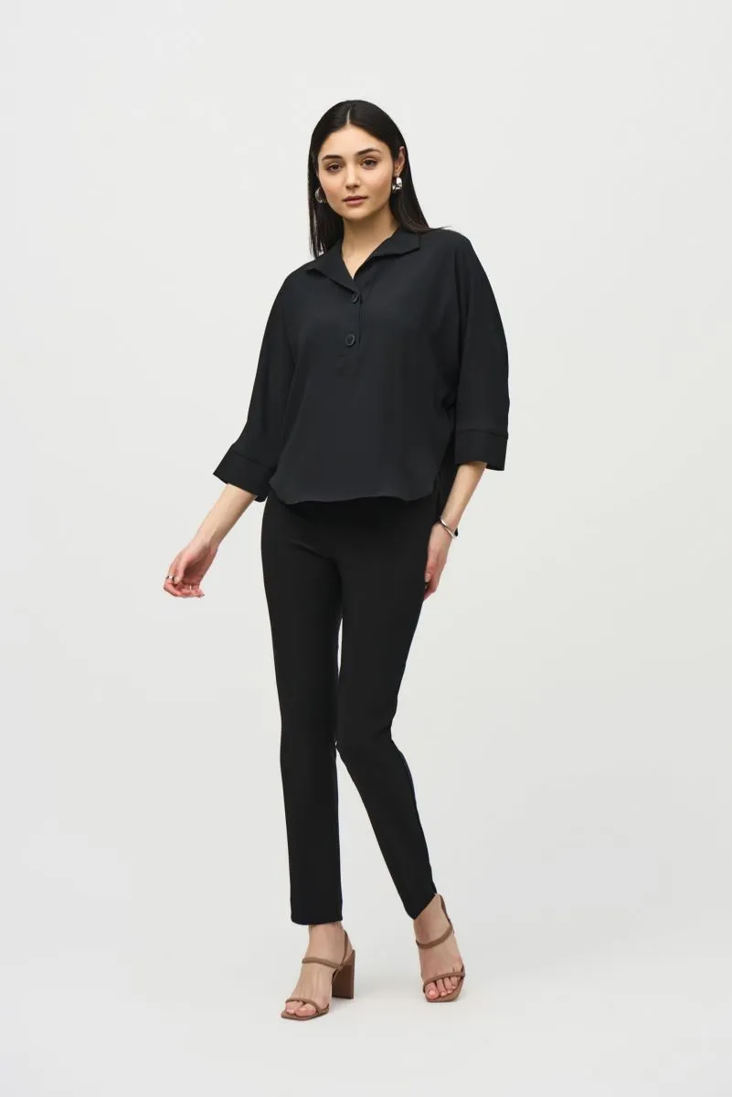 Joseph Ribkoff Collared 3/4 Sleeve Boxy Top 242057