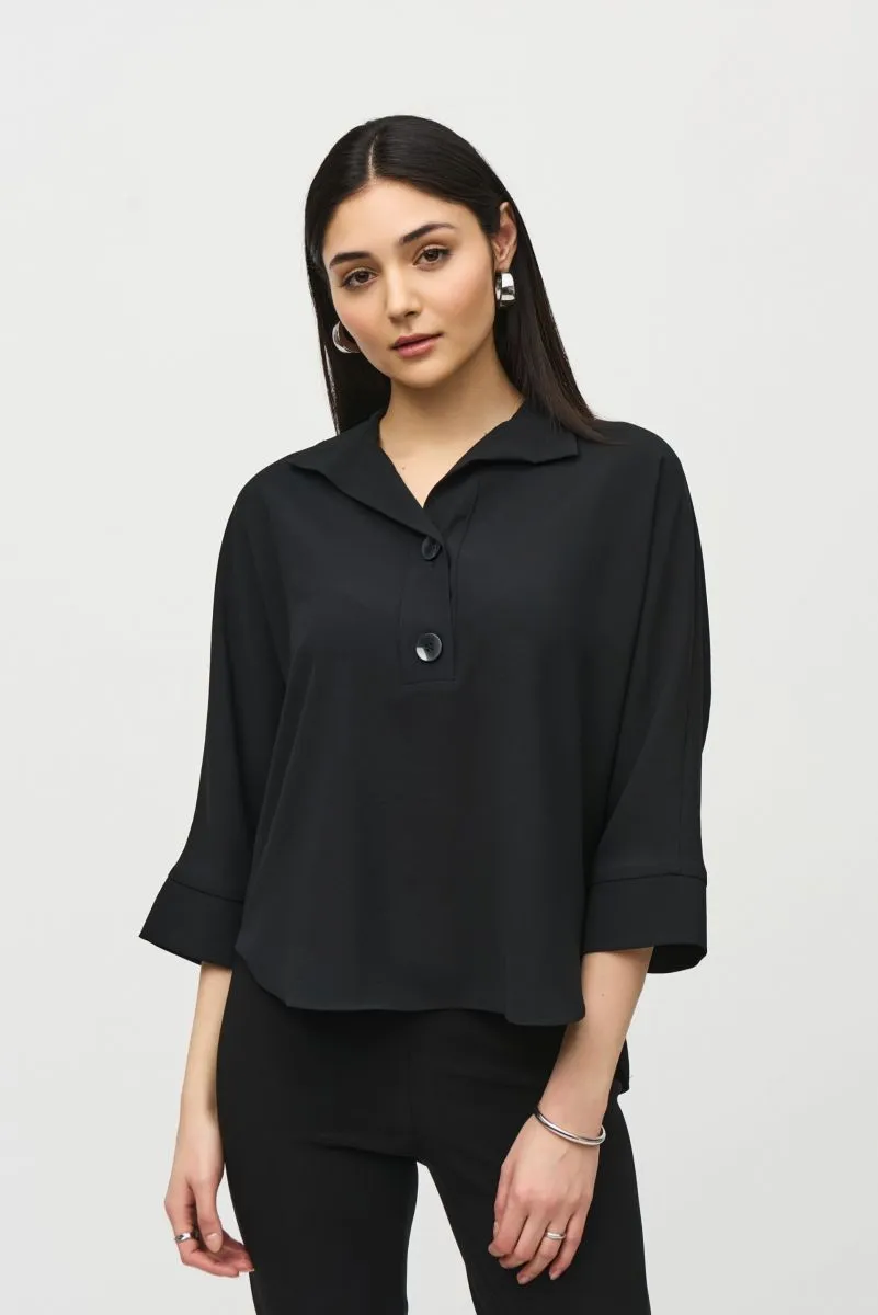 Joseph Ribkoff Collared 3/4 Sleeve Boxy Top 242057