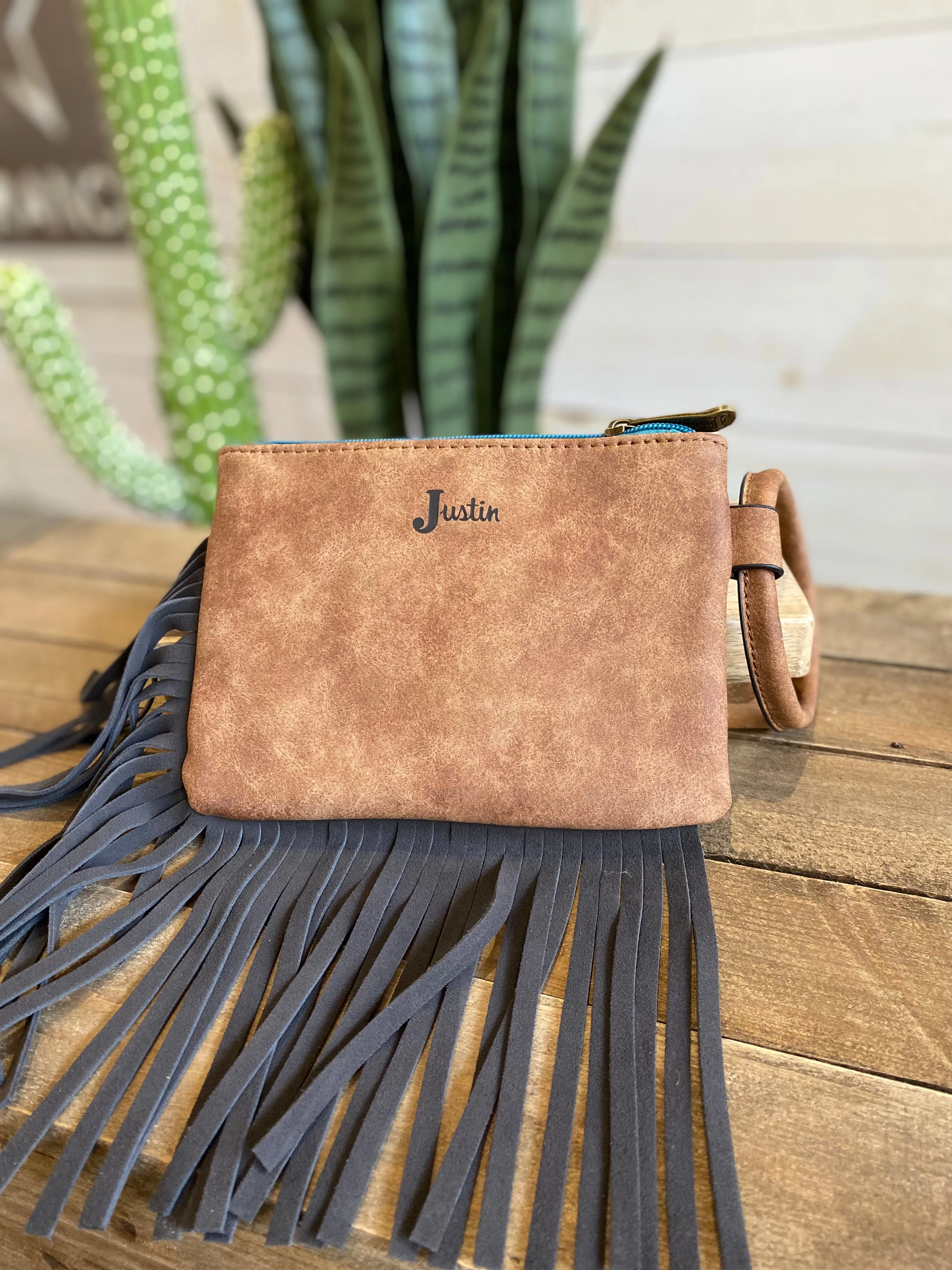 Justin Bangle Tooled Turquoise Wristlet