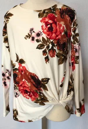 K PRINT FRONT KNOT TOP