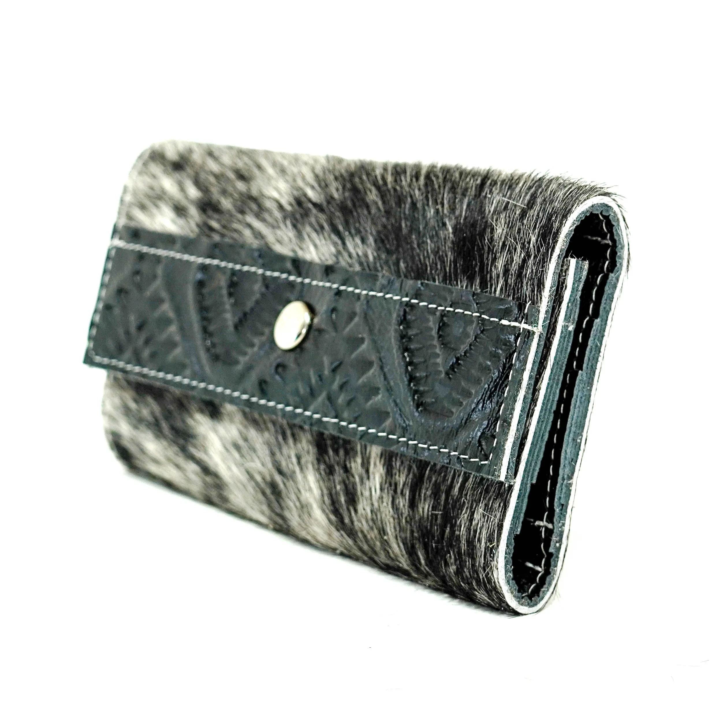 Kacey Wallet - Salt/Pepper w/ Onyx Aztec