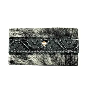 Kacey Wallet - Salt/Pepper w/ Onyx Aztec