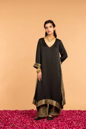 KAMAL ASYMMETRICAL  TUNIC- BLACK