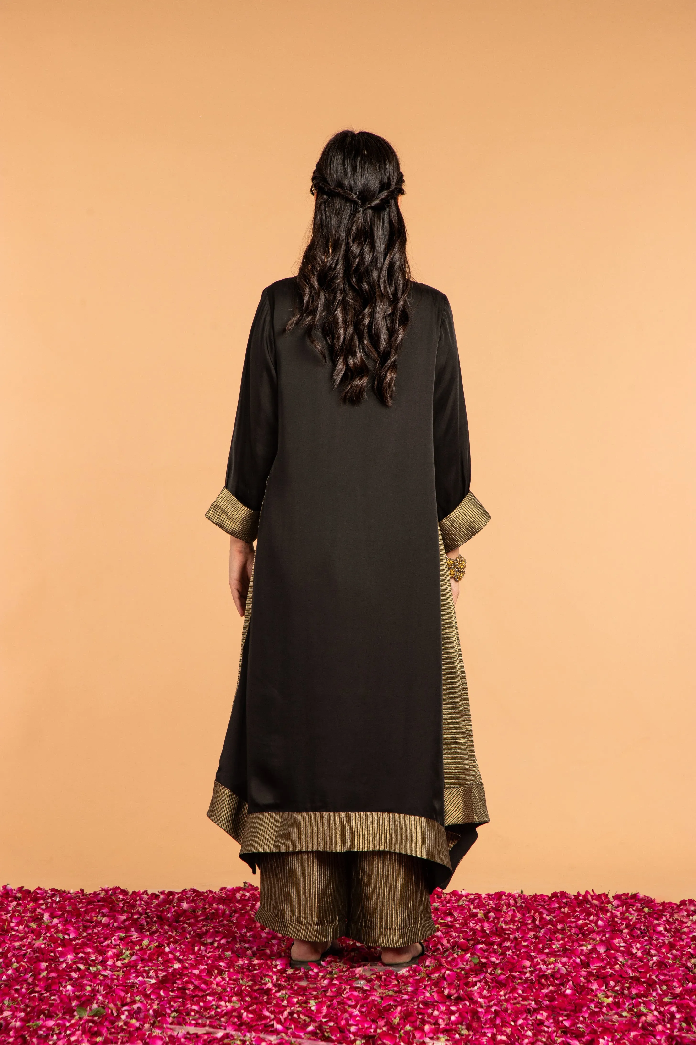 KAMAL ASYMMETRICAL  TUNIC- BLACK